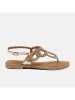 Lazamani Leder-Zehensandalen in Orange