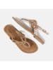 Lazamani Leren teensandalen oranje