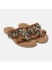 Lazamani Leren slippers lichtbruin