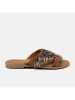 Lazamani Leren slippers lichtbruin