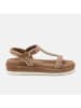 Lazamani Leren haksandalen bruin