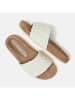 Lazamani Leren slippers wit