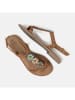 Lazamani Leren sandalen bruin