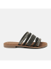Lazamani Leren slippers zwart