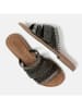 Lazamani Leren slippers zwart