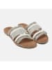 Lazamani Leren slippers wit