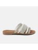 Lazamani Leren slippers wit