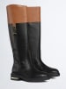 Liu Jo Leder-Stiefel in Schwarz