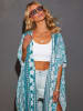 LA Angels Kimono in Türkis/ Weiß