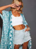 LA Angels Kimono in Türkis/ Weiß