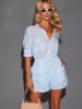 LA Angels Blouse lichtblauw/wit
