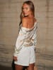 LA Angels Bluse in Creme/ Hellgrün/ Camel
