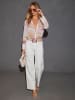 LA Angels Bluse in Lila/ Creme