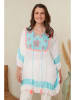 Curvy Lady Tuniek wit/blauw