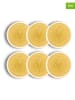 Ogo Living 6-delige set: dessertborden "Flé" geel - Ø 13,5 cm