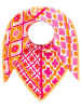 Zwillingsherz Dreieckstuch "Grafischer Mustermix" in Pink/ Orange - (L)200 x (B)90 cm