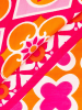 Zwillingsherz Dreieckstuch "Grafischer Mustermix" in Pink/ Orange - (L)200 x (B)90 cm