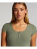 Hunkemöller Pyjama-Oberteil "Henley" in Khaki