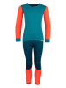 Trollkids 2tlg. Funktionswäscheset "Merino" in Türkis/ Orange