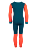 Trollkids 2-delige functionele ondergoedset "Merino" turquoise/oranje
