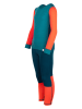 Trollkids 2-delige functionele ondergoedset "Merino" turquoise/oranje