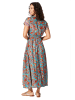 Aller Simplement Jurk turquoise/oranje