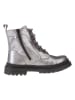 lamino Leren boots zilverkleurig