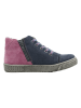 lamino Leren sneakers donkerblauw/roze