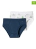 Schiesser 2er-Set: Slips in Weiß/ Dunkelblau