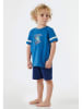 Schiesser Pyjama in Blau/ Dunkelblau