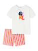 Schiesser Pyjama in Weiß/ Rosa