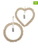 Boltze 2-delige set: decoratieve ledhangers "Wilg" lichtbruin - (H)35 cm