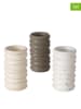 Boltze 3-delige set: kaarshouders "Nylan" wit/crème/bruin - (H)10 cm