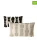 Boltze 2er-Set: Kissen "Edgy" in Beige/ Schwarz - (L)50 x (B)30 cm