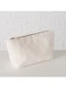 Boltze 2-delige set: toilettassen "Furry" crème/beige - (L)26,7 x (B)16,4 cm