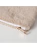 Boltze 2-delige set: toilettassen "Furry" crème/beige - (L)26,8 x (B)27,1 cm