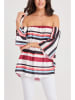 Milan Kiss Bluse in Weiß/ Rot