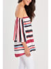 Milan Kiss Bluse in Weiß/ Rot