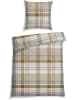 Schiesser Feinbiber-Bettwäsche-Set "Arno" in Beige/ Hellbraun
