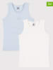 PETIT BATEAU 2-delige set: onderhemden lichtblauw/wit