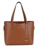 Mia Tomazzi Leder-Schultertasche "Gracchi" in Hellbraun - (B)35 x (H)30 x (T)15 cm