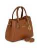 Mia Tomazzi Leder-Henkeltasche "Conchetta" in Hellbraun - (B)28 x (H)11 x (T)15 cm