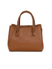 Mia Tomazzi Leder-Henkeltasche "Conchetta" in Hellbraun - (B)28 x (H)11 x (T)15 cm