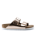 Birkenstock Leren slippers "Arizona" in Rosegold