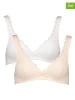 PETITE FLEUR 2er-Set: Bügellose BHs in Creme/ Weiß