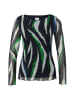s.Oliver BLACK LABEL Longsleeve in Dunkelblau/ Weiß/ Grün