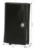 micmacbags Leder-Geldbörse in Schwarz - (B)8 x (H)10 x (T)1 cm
