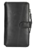 micmacbags Leder-Handytasche in Schwarz - (B)9 x (H)15 x (T)3 cm
