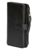 micmacbags Leder-Handytasche in Schwarz - (B)9 x (H)15 x (T)3 cm