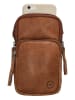 HIDE & STITCHES Leder-Handytasche in Hellbraun - (B)10 x (H)17 x (T)4 cm